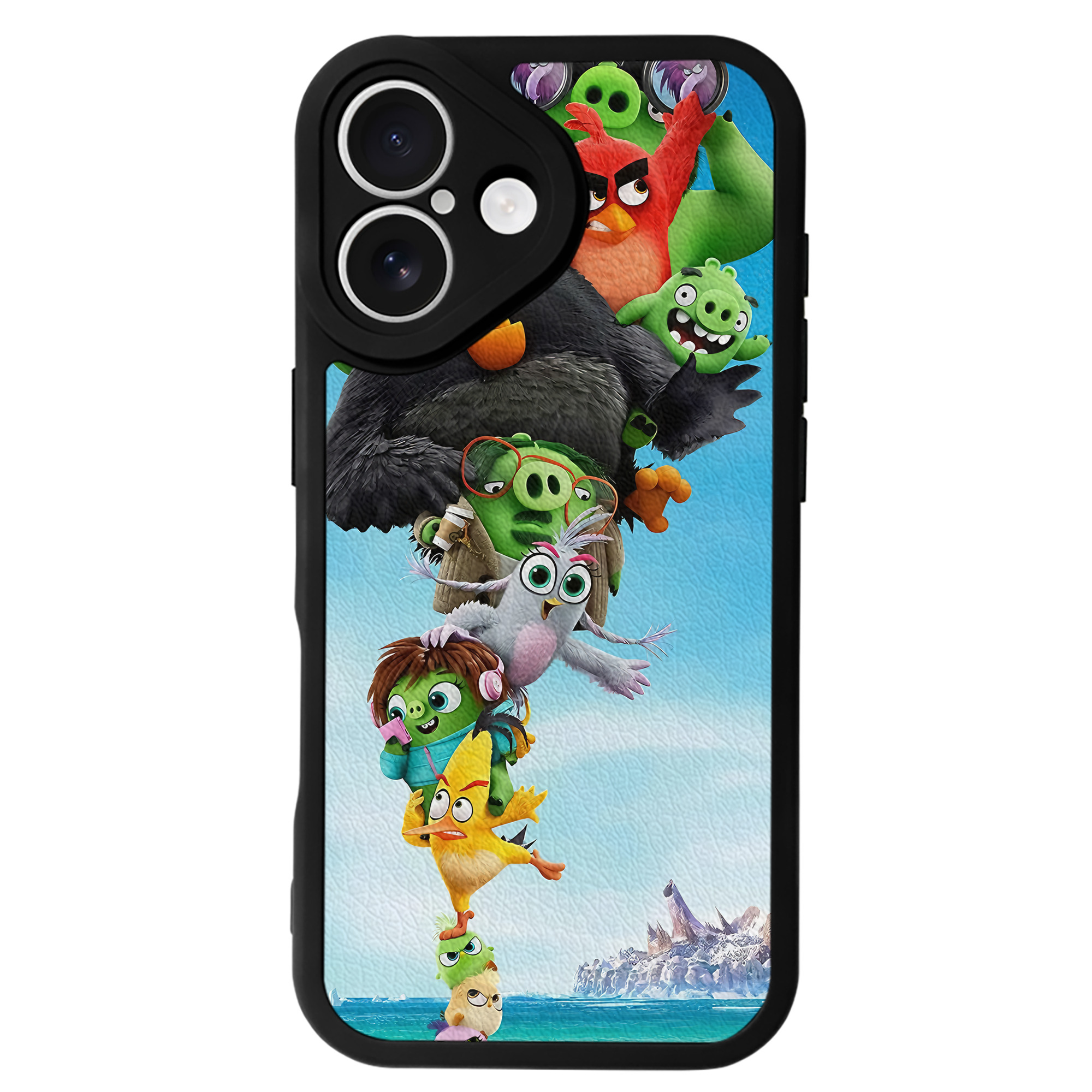 （画像用） Angry Birds アングリーバード 【iPhone 16シリーズ対応】シリコンスマホケース（レザー調） 材質：シリコン